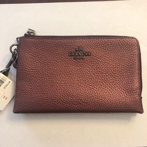 NWT Coach Metallic Cherry Wristlet